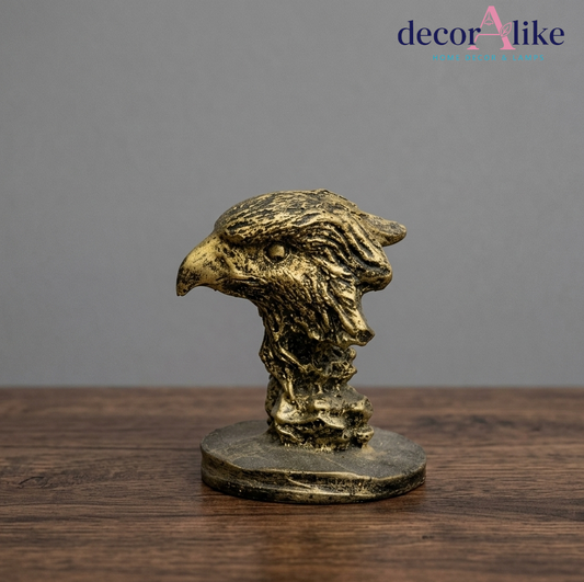 DecorAlike Antique Gold Eagle Head Sculpture – Luxury Bird Home Decor Pakistan