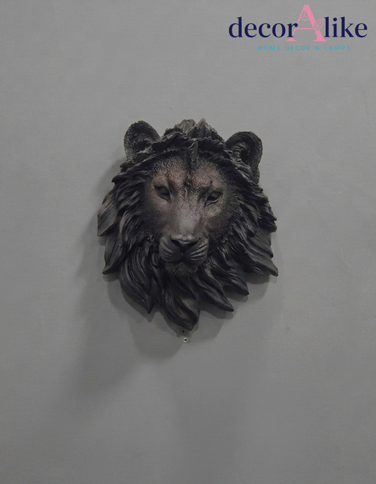 Antique black lion head wall sculpture – Decoralike Lahore