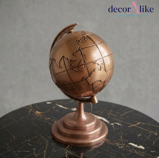 Antique bronze decorative globe on pedestal stand – Decoralike Lahore