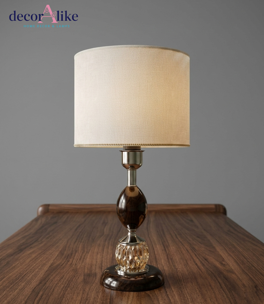 Modern Stacked Glass Lamp – Premium Crystal Accent Light with Dynamic Shade